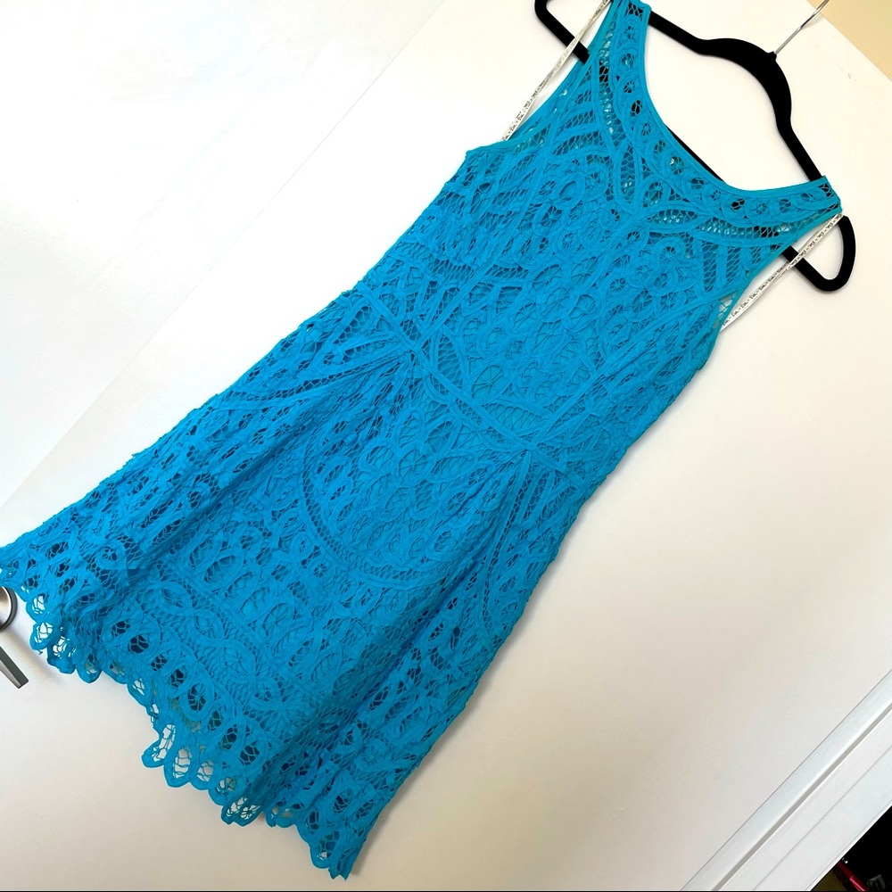 Lilly Pulitzer Foley Dress Batt Your Eyes Turquoise Size SMALL EUC